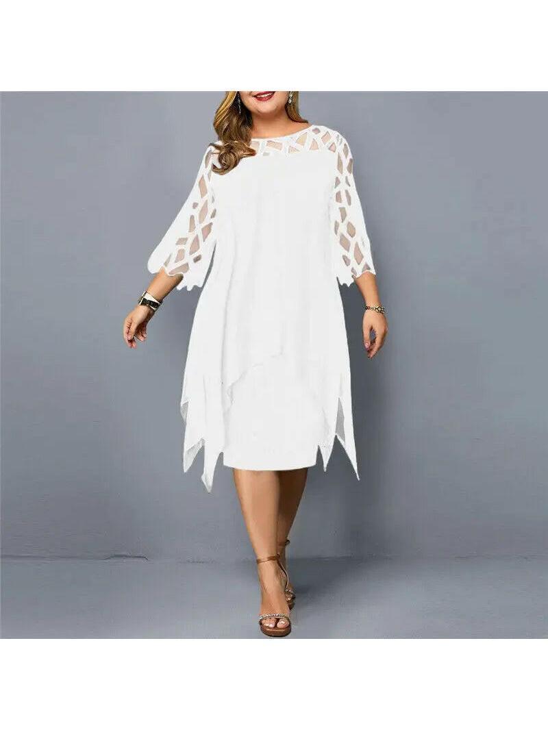 Annika plus size midi dress flattering curvy silhouette all-day comfort elegant casual style