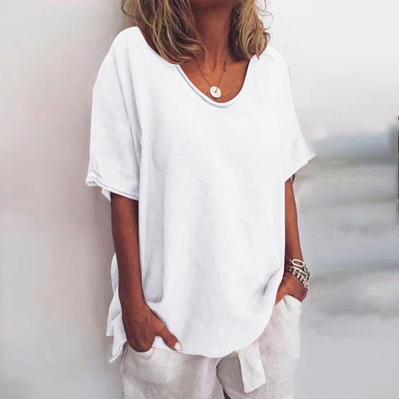 Beatrice women's lightweight V-neck blouse breathable summer top in versatile everyday style