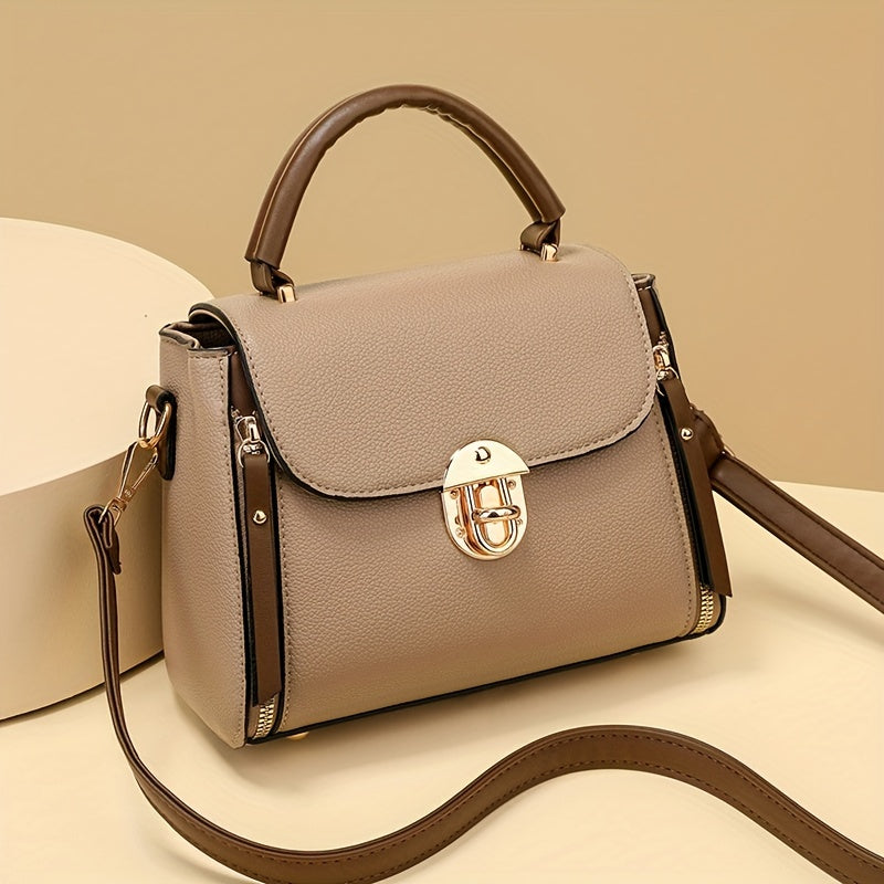 Soraya mini satchel bag vegan leather dual-tone chestnut gold hardware convertible crossbody women