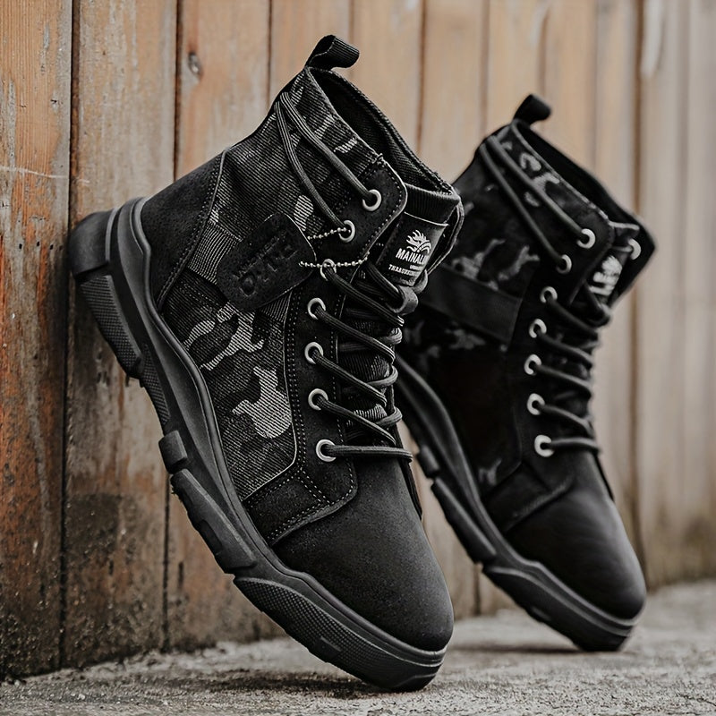 Delta All-Terrain camo boot for men, military-grade ankle support, rugged outdoor hiking style