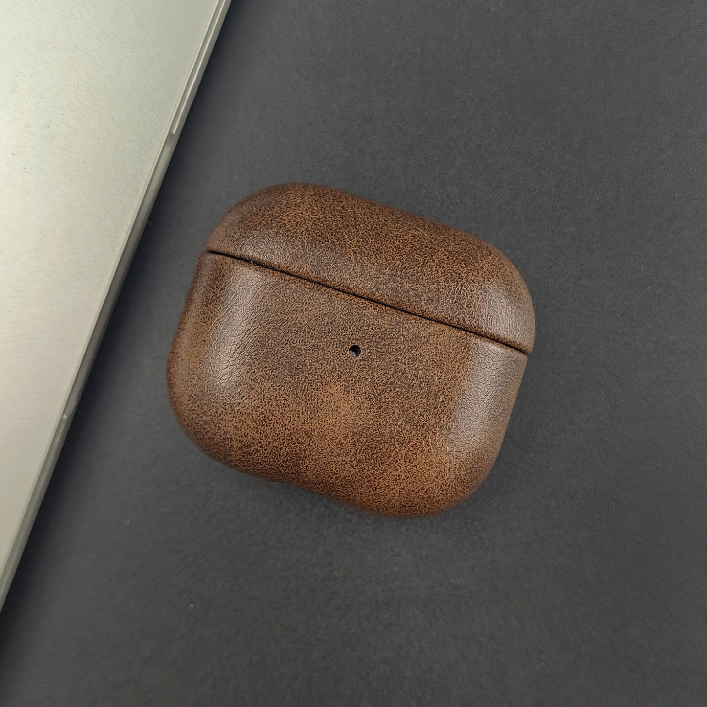 Executive slim full-grain leather AirPods case drop-resistant wireless charging ready professional patina