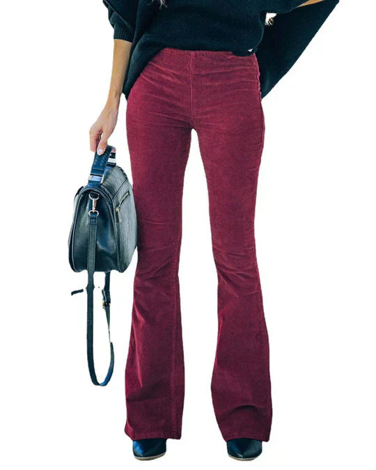 Women's slim fit flared trousers in classic cut, figure-flattering leg-lengthening silhouette for workwear