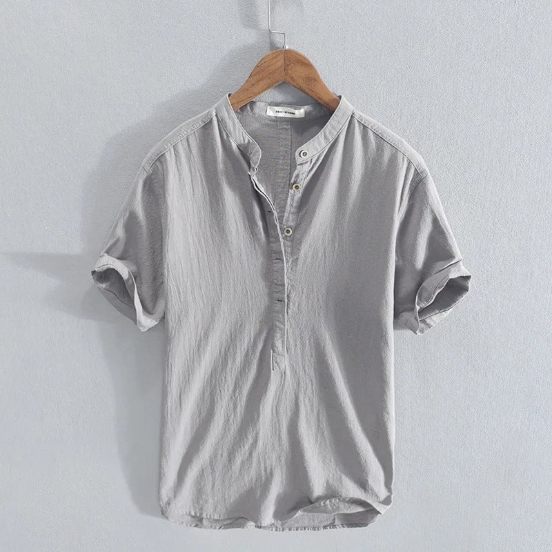 Malviro men's lightweight button-up shirt, subtle texture, relaxed fit, versatile casual to semi-formal