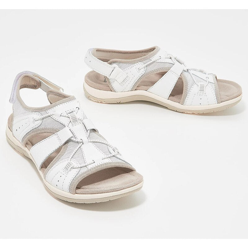 Women's Manuel orthopedic sandals beige ergonomic adjustable straps supportive everyday comfort footwear