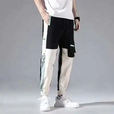 Men's wide-leg cargo pants in streetwear style with rugged workwear cut and bold urban silhouette