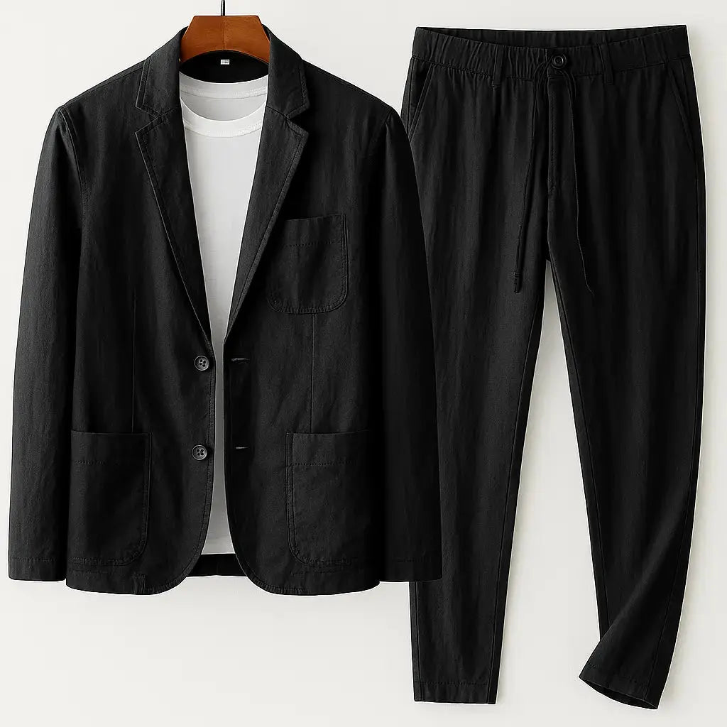 Marino lightweight cotton-blend lounge suit unstructured blazer and trousers Italian tailored two-piece