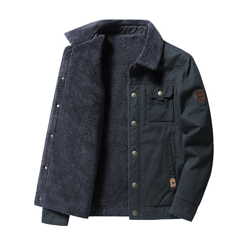 Mason men's wool-lined winter jacket dark tone slim fit with thick outer shell cold-weather outerwear