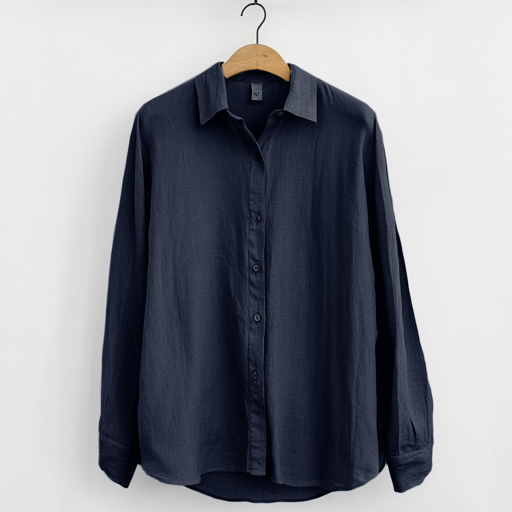 Men's relaxed fit 100% linen shirt neutral tone breathable everyday casual Nordic style