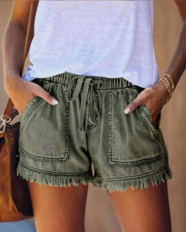 Zinnia | Colorful denim shorts for women