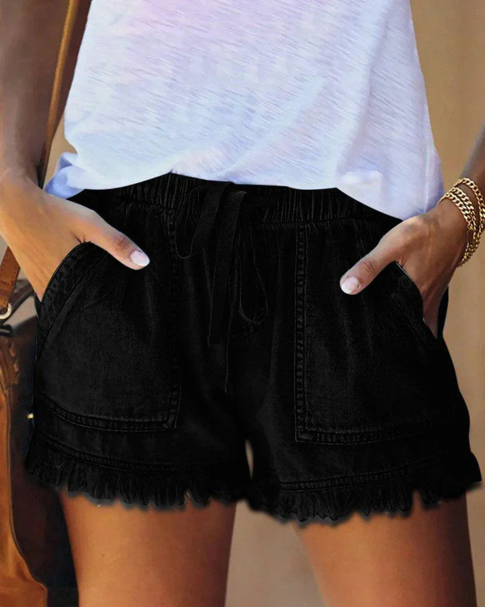 Zinnia | Colorful denim shorts for women
