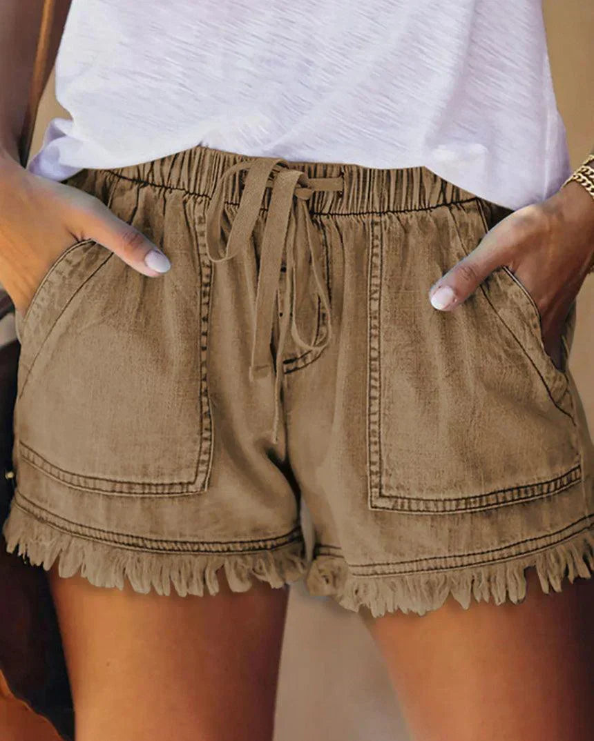 Zinnia | Colorful denim shorts for women