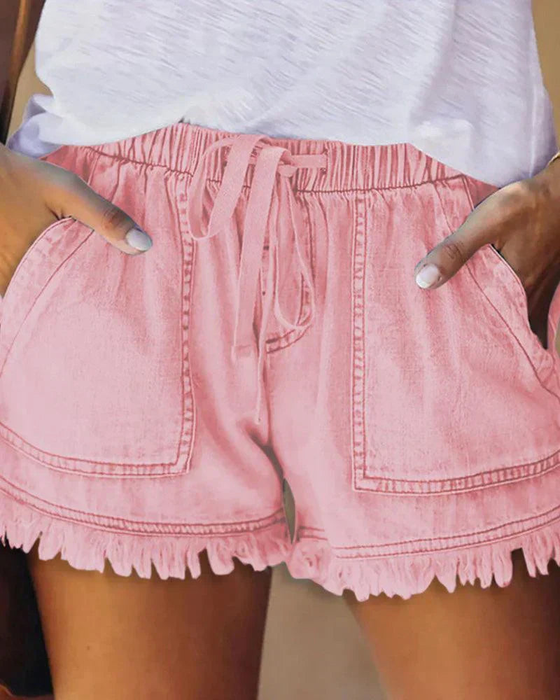 Zinnia | Colorful denim shorts for women
