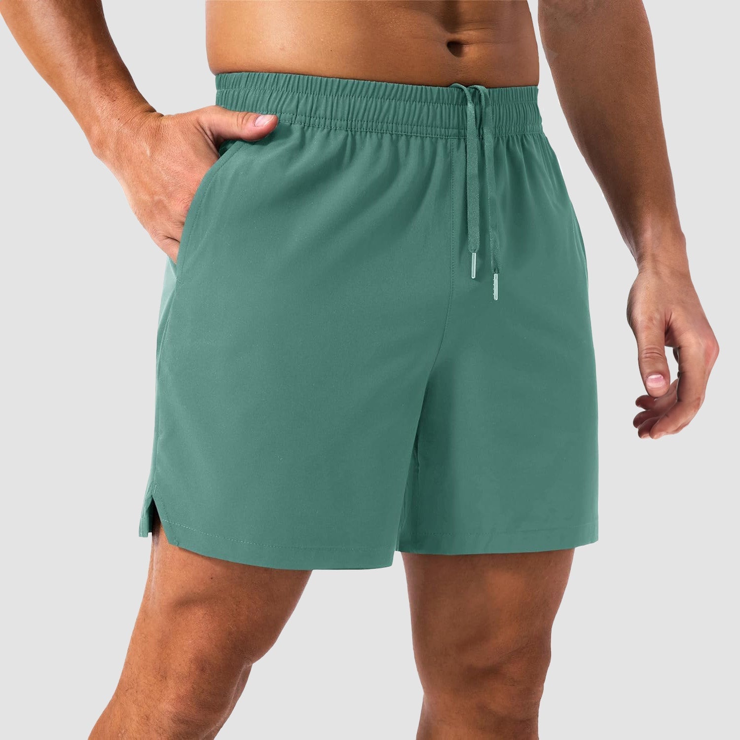 Men's 5-inch lightweight quick-dry running shorts with 4-way stretch and secure zip pocket