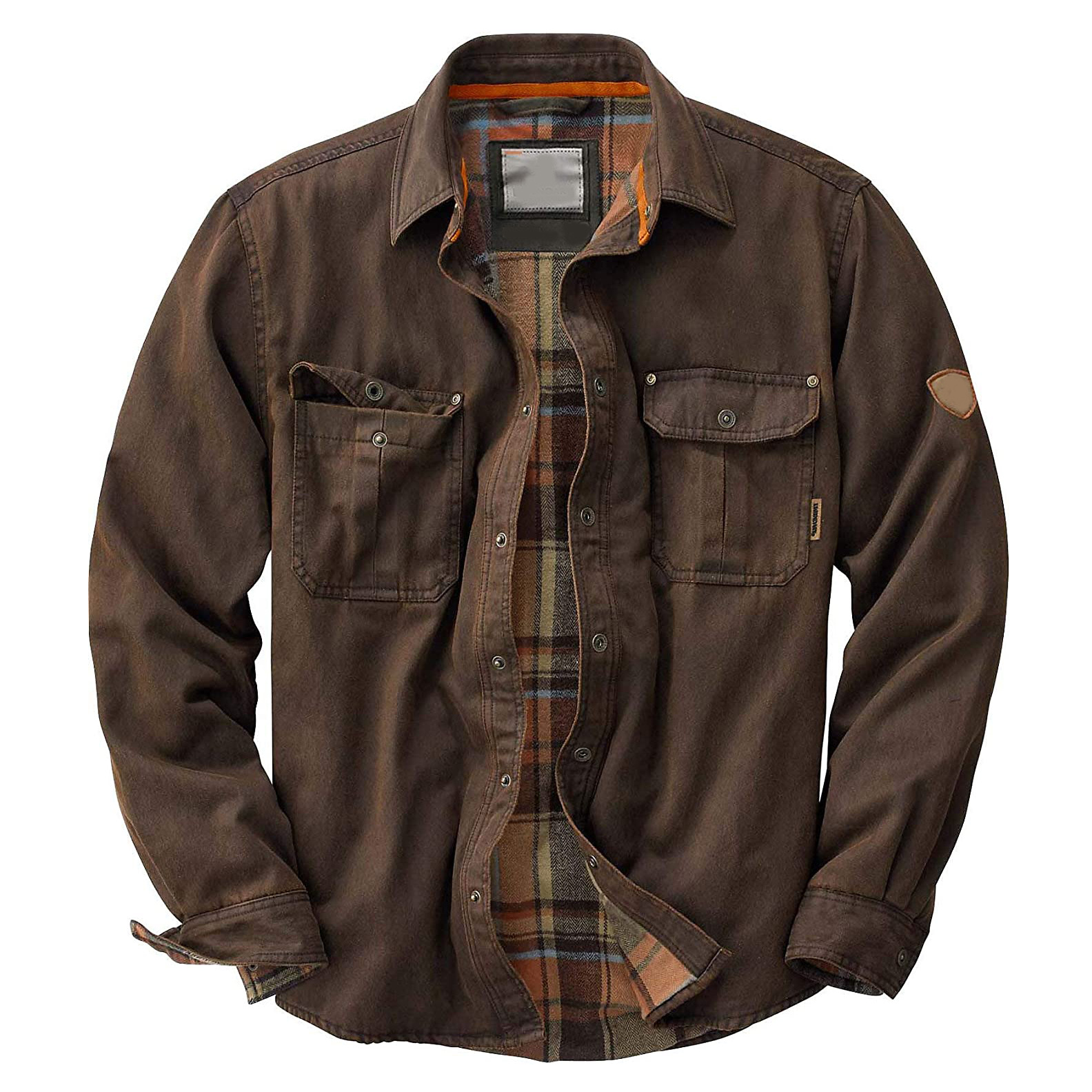 Men's waxed cotton trucker jacket in classic fit, durable all-season outerwear with weather-resistant finish