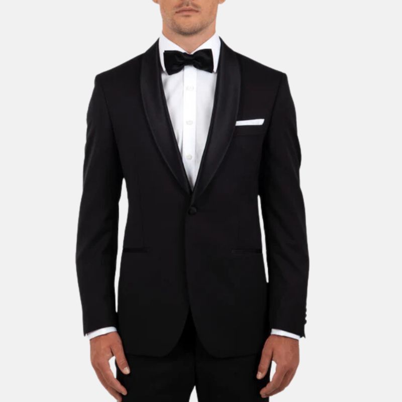 Mens Black Two Piece Peak Lapel Tuxedo - Urbann-Vibe