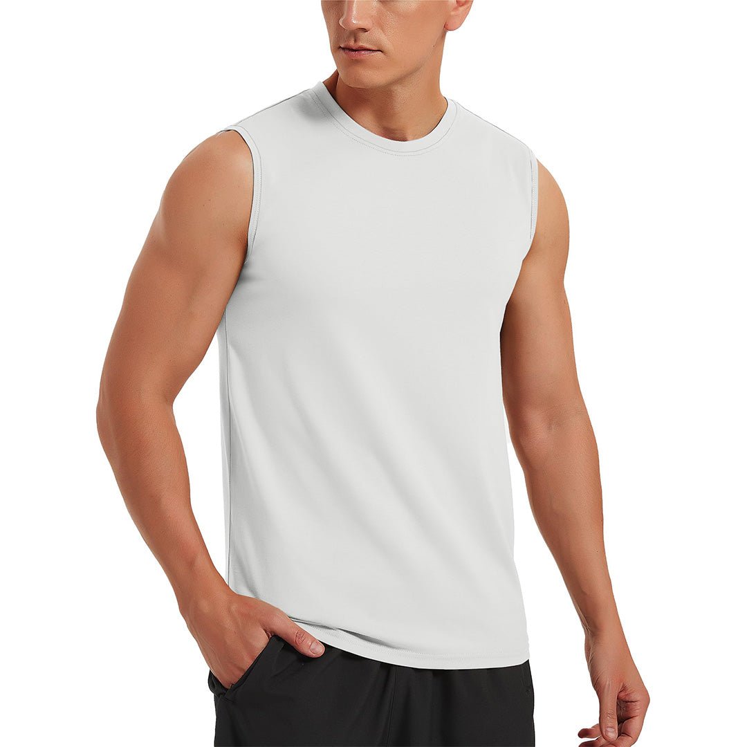 Men's cotton sleeveless bodybuilding tank top breathable athletic fit for gym workouts