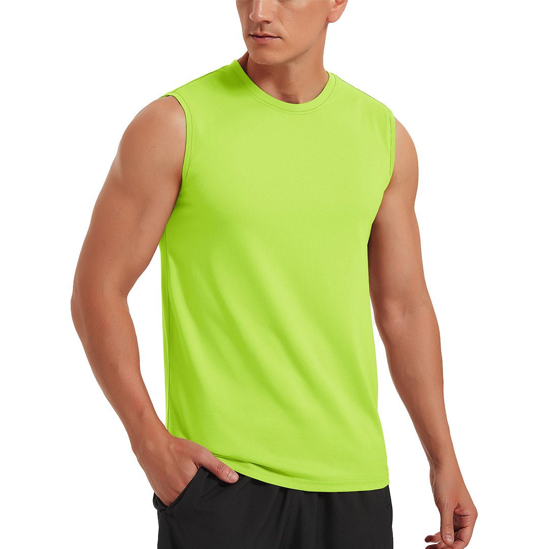 Men's cotton sleeveless bodybuilding tank top breathable athletic fit for gym workouts