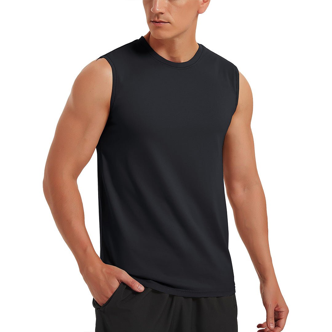 Men's cotton sleeveless bodybuilding tank top, breathable athletic fit for gym workouts and daily wear