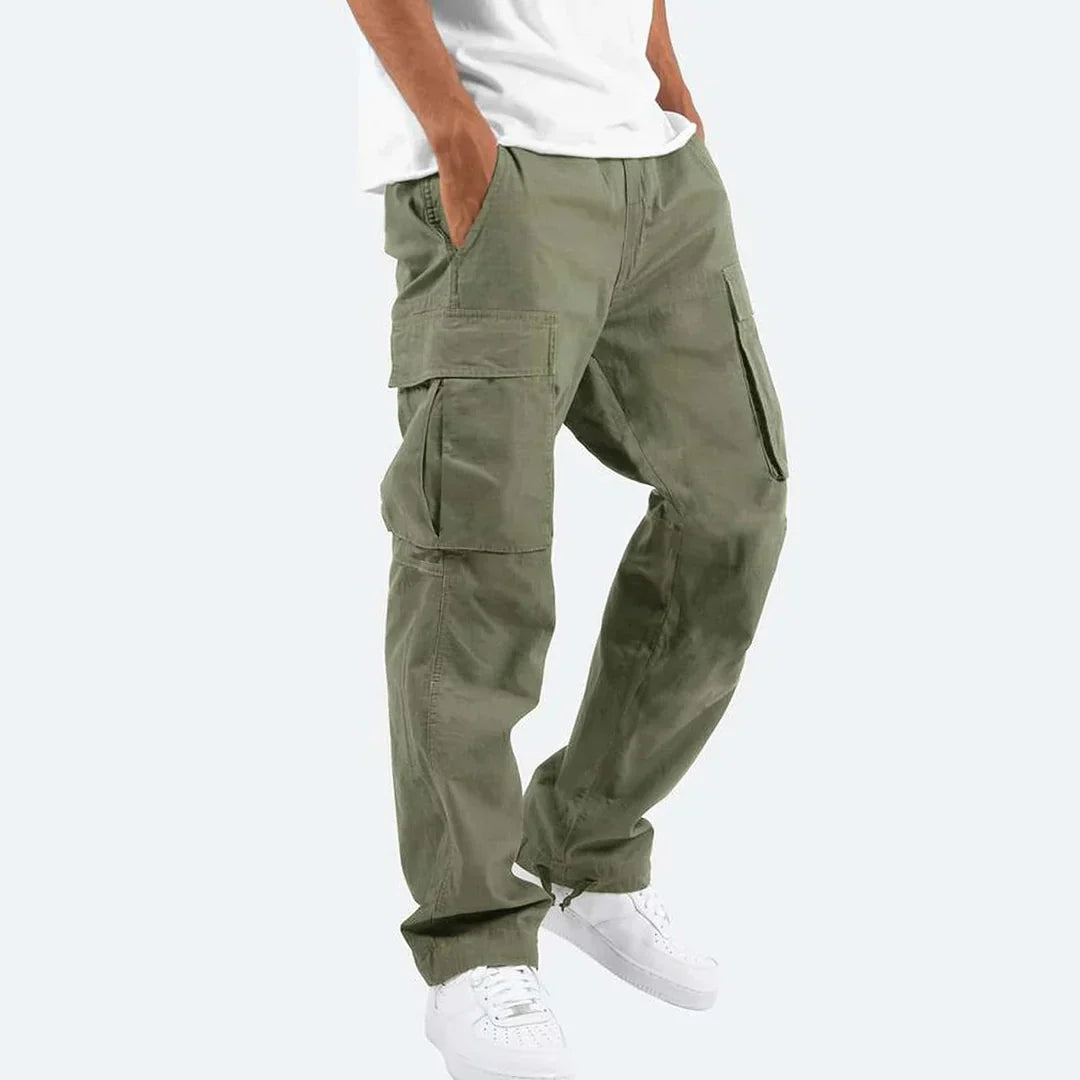 Men's relaxed fit cargo pants multi-pocket utility design for everyday comfort and style
