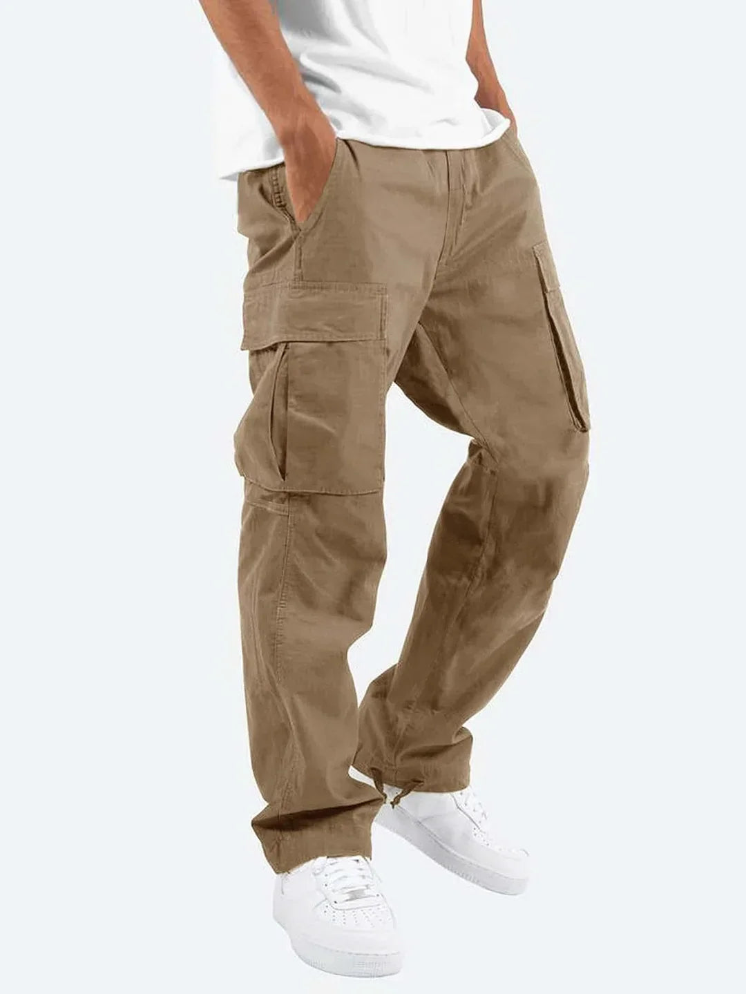 Men's relaxed fit cargo pants multi-pocket utility design for everyday comfort and style