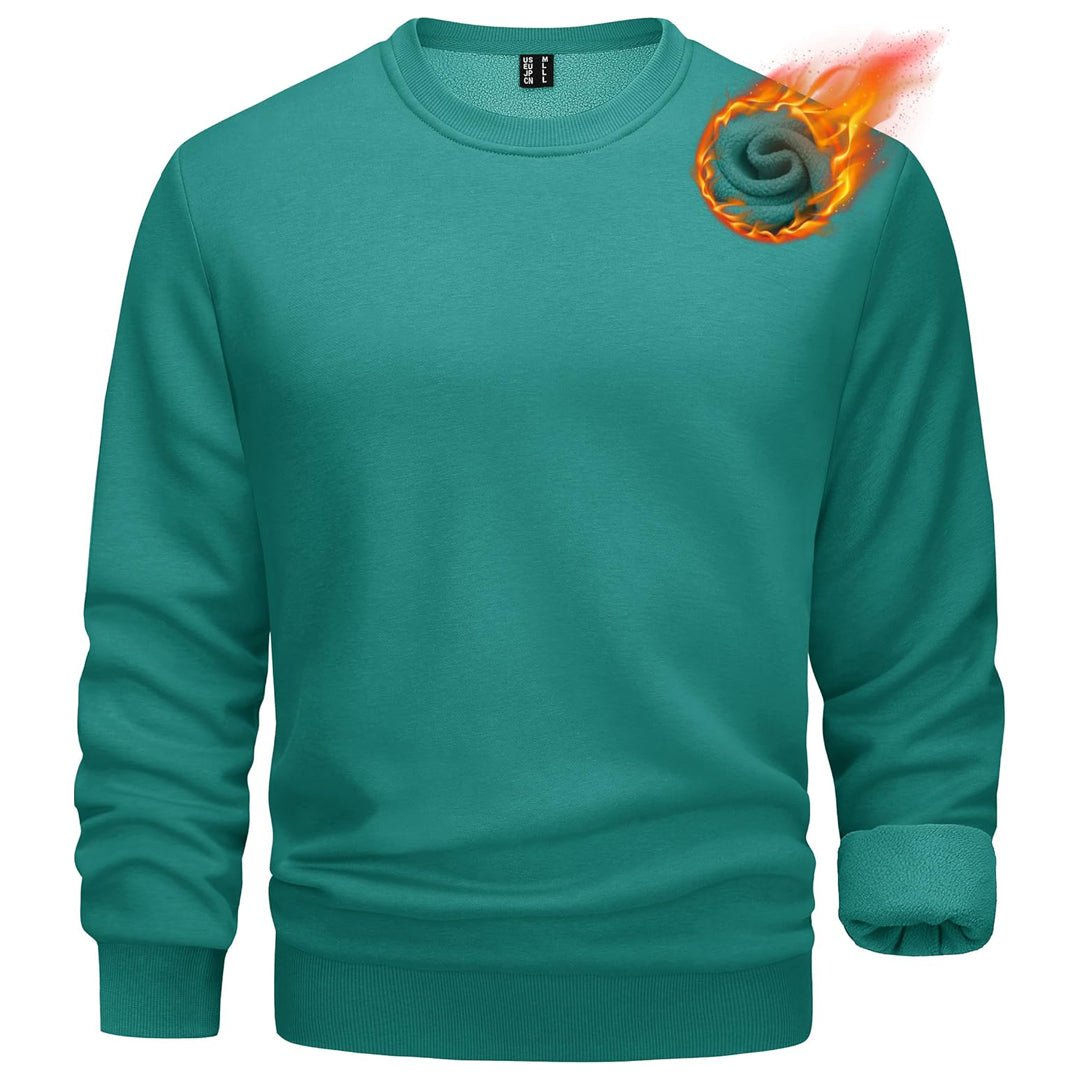 Men's gray crewneck fleece pullover sweatshirt soft-lined casual fit for everyday outdoor wear