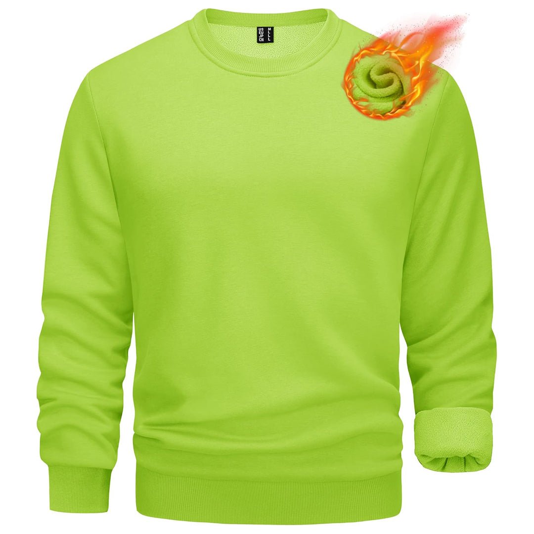 Men's gray crewneck fleece pullover casual sweatshirt with soft fleece lining for everyday outdoor wear