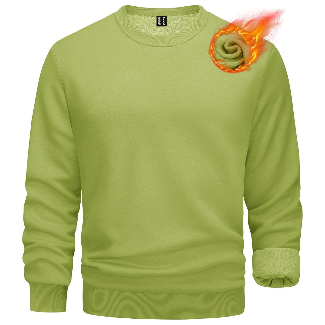 Men's gray crewneck fleece pullover casual sweatshirt with soft fleece lining for everyday outdoor wear