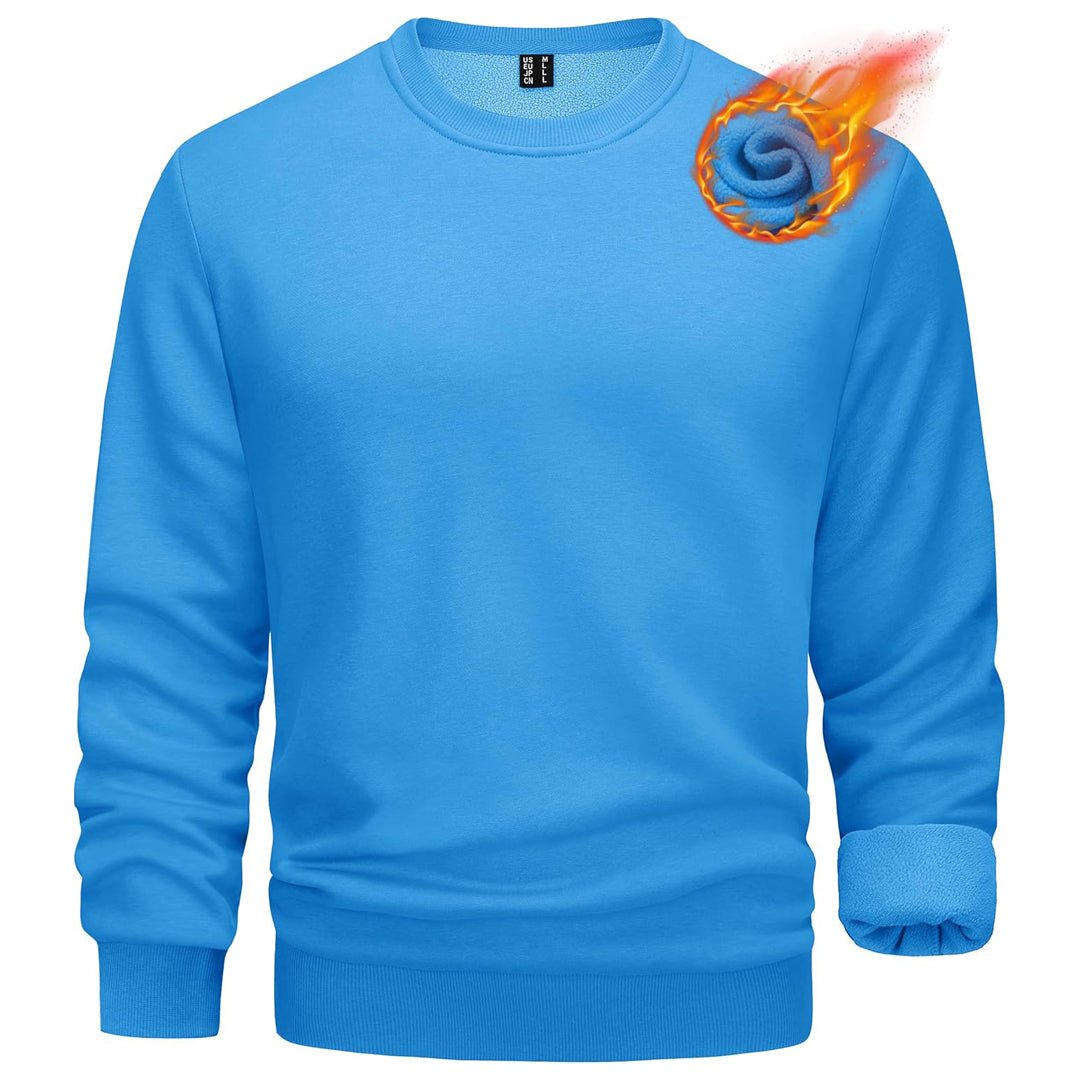 Men's gray crewneck fleece pullover sweatshirt with soft lining, casual fit for everyday outdoor wear