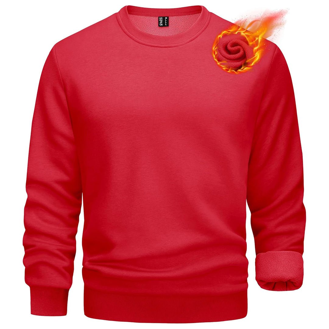 Men's gray crewneck fleece pullover sweatshirt soft fleece lining casual everyday outdoor comfort
