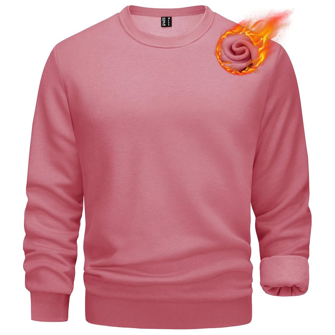 Men's gray crewneck fleece pullover sweatshirt with soft fleece lining for casual everyday wear
