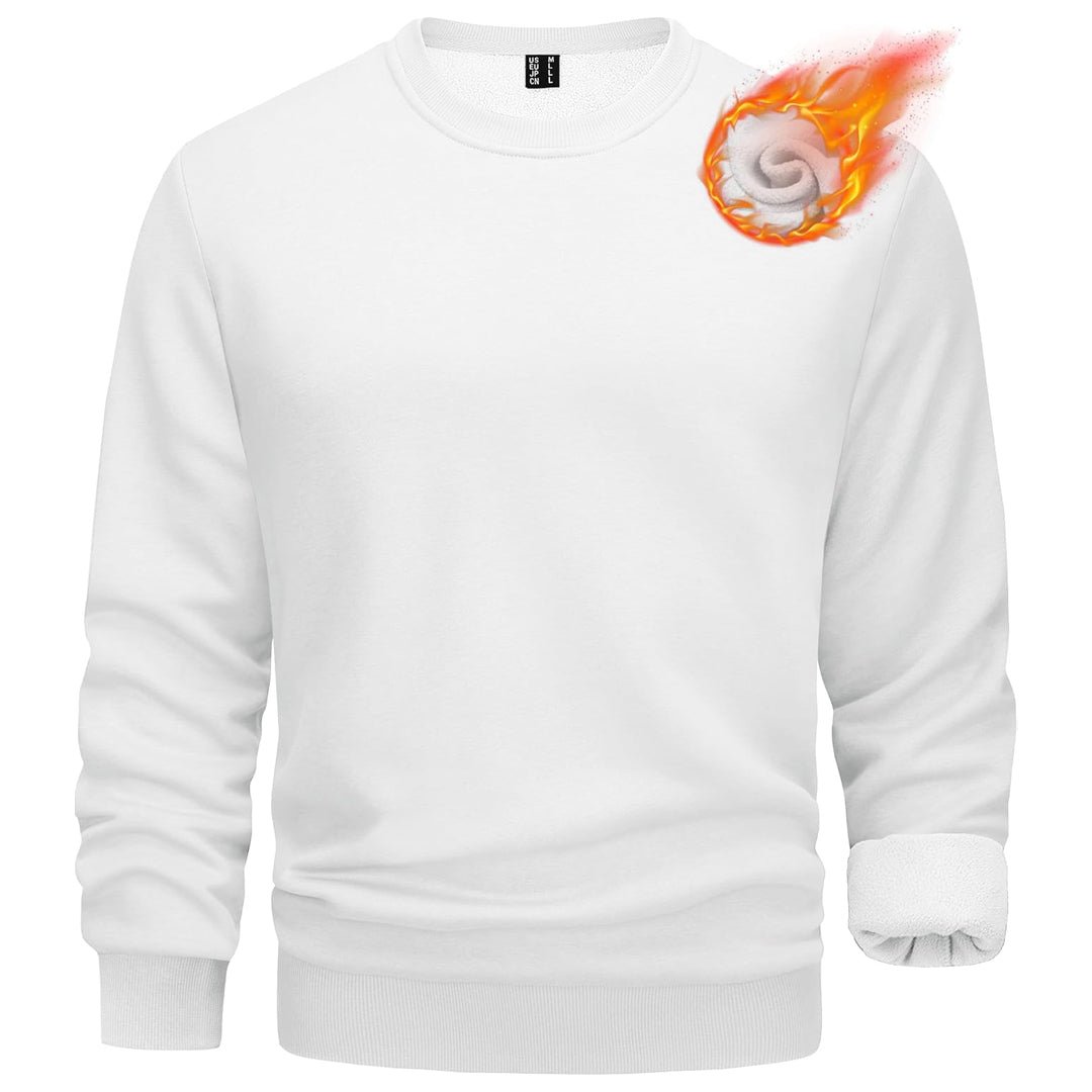 Men's gray crewneck fleece pullover sweatshirt with soft lining for casual outdoor everyday wear