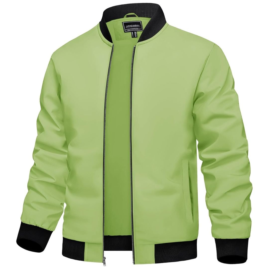 Men's lightweight polyester bomber jacket breathable casual everyday outerwear spring fall style