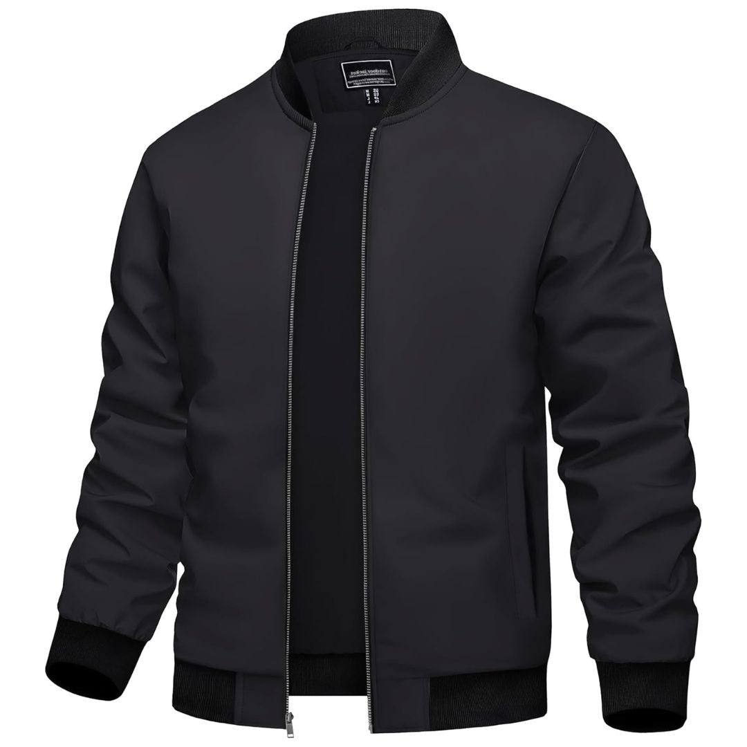 Men's lightweight polyester bomber jacket casual everyday outerwear breathable spring fall layer
