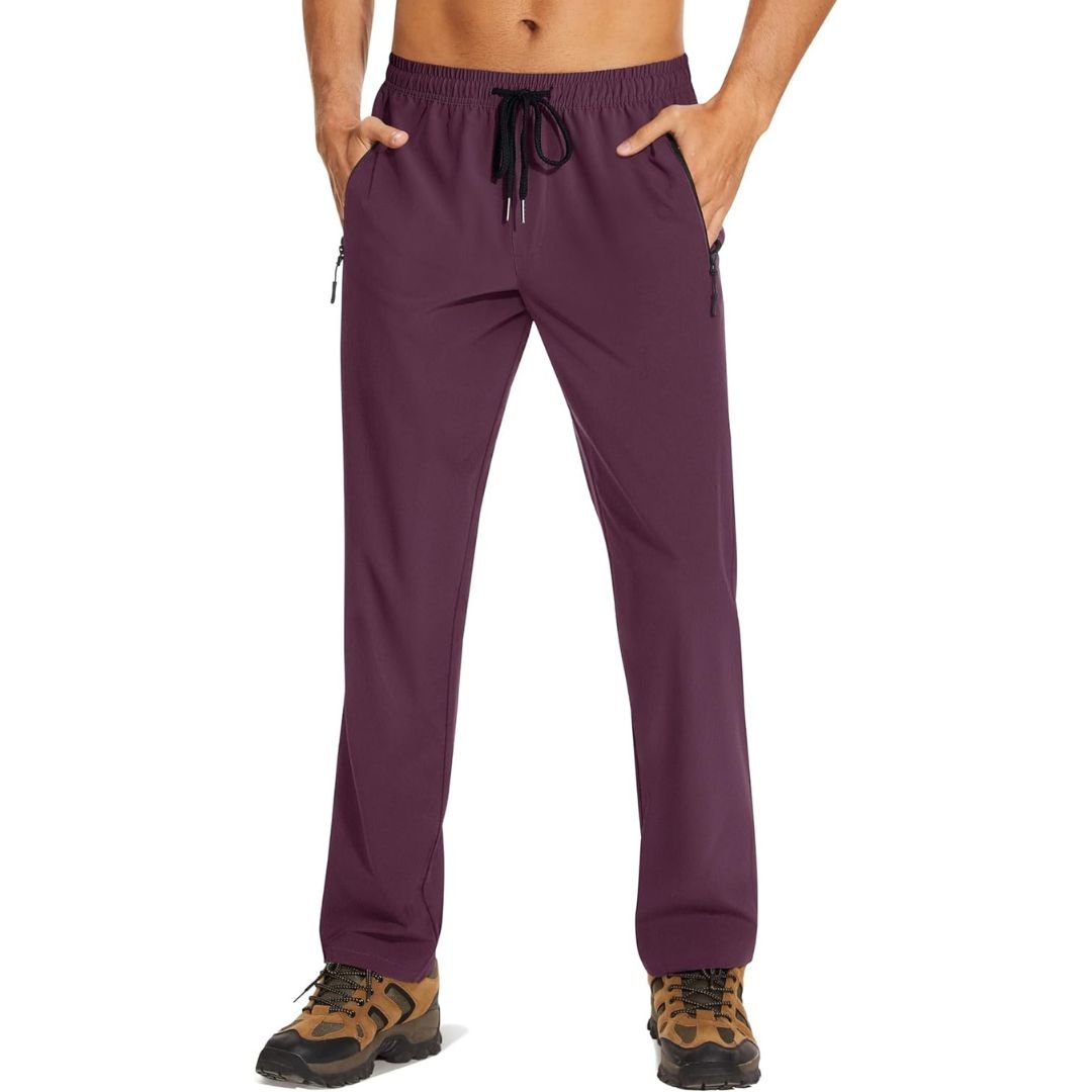 Men's lightweight quick-dry jogger pants water-resistant 4-way stretch sport travel casual wear with pockets