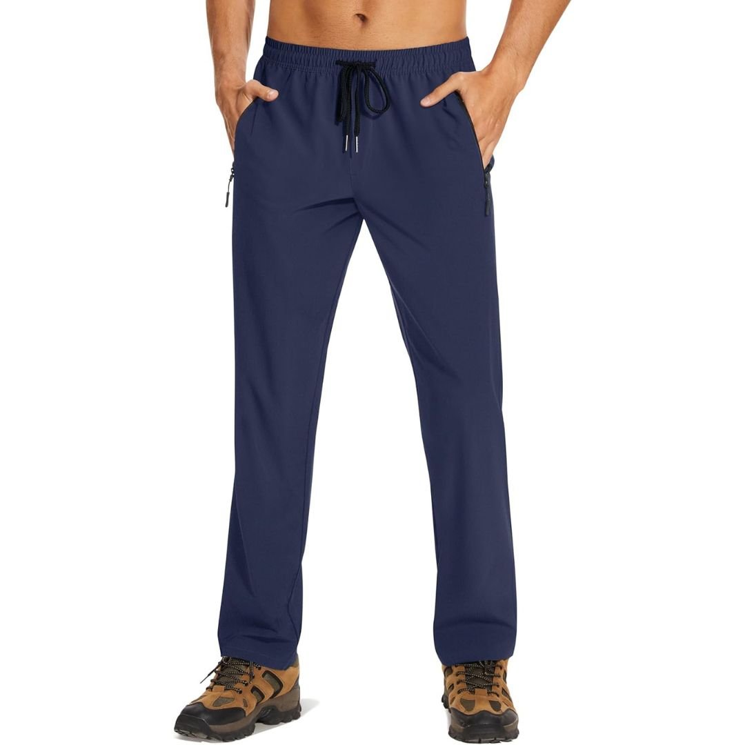 Men's lightweight quick-dry joggers, water-resistant stretch pants with pockets for sports and travel