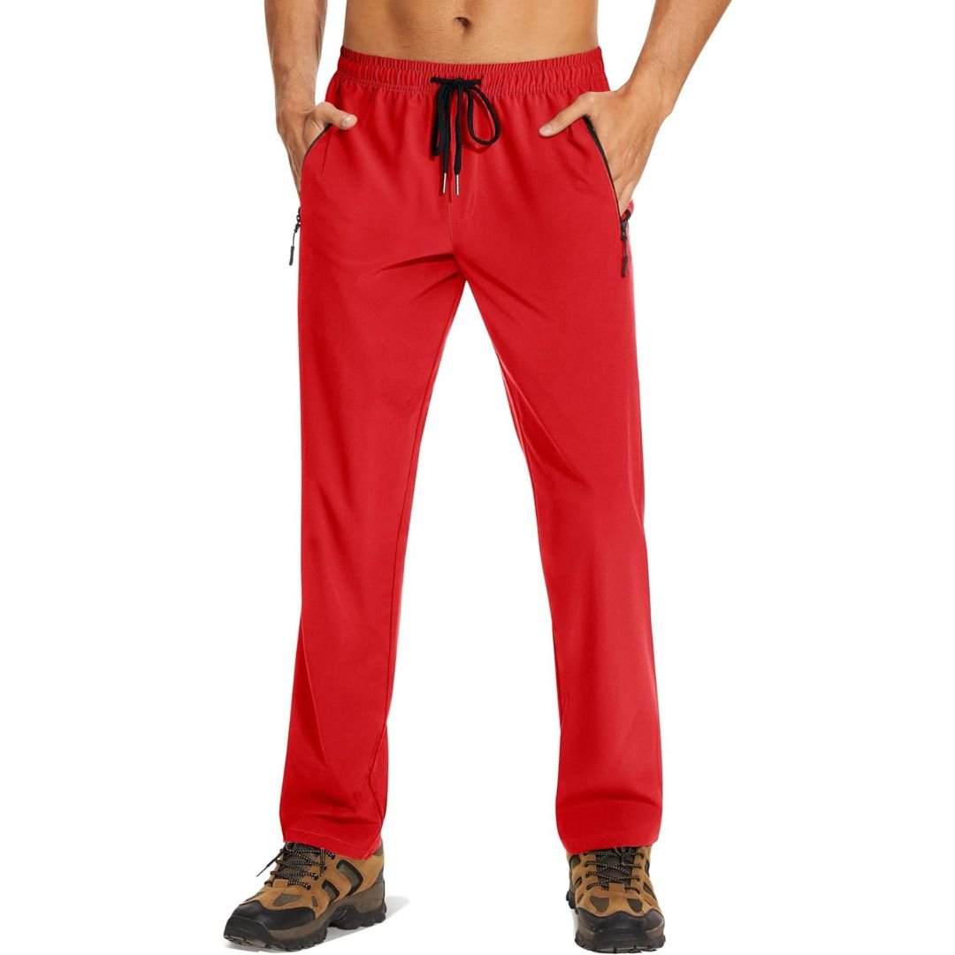 Men's lightweight quick-dry joggers, water-resistant stretch pants with pockets for sports and travel