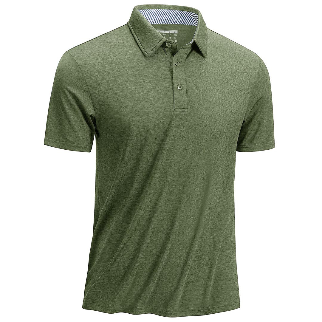 Men's golf polo shirt quick-dry 4-way stretch moisture-wicking breathable performance active fit