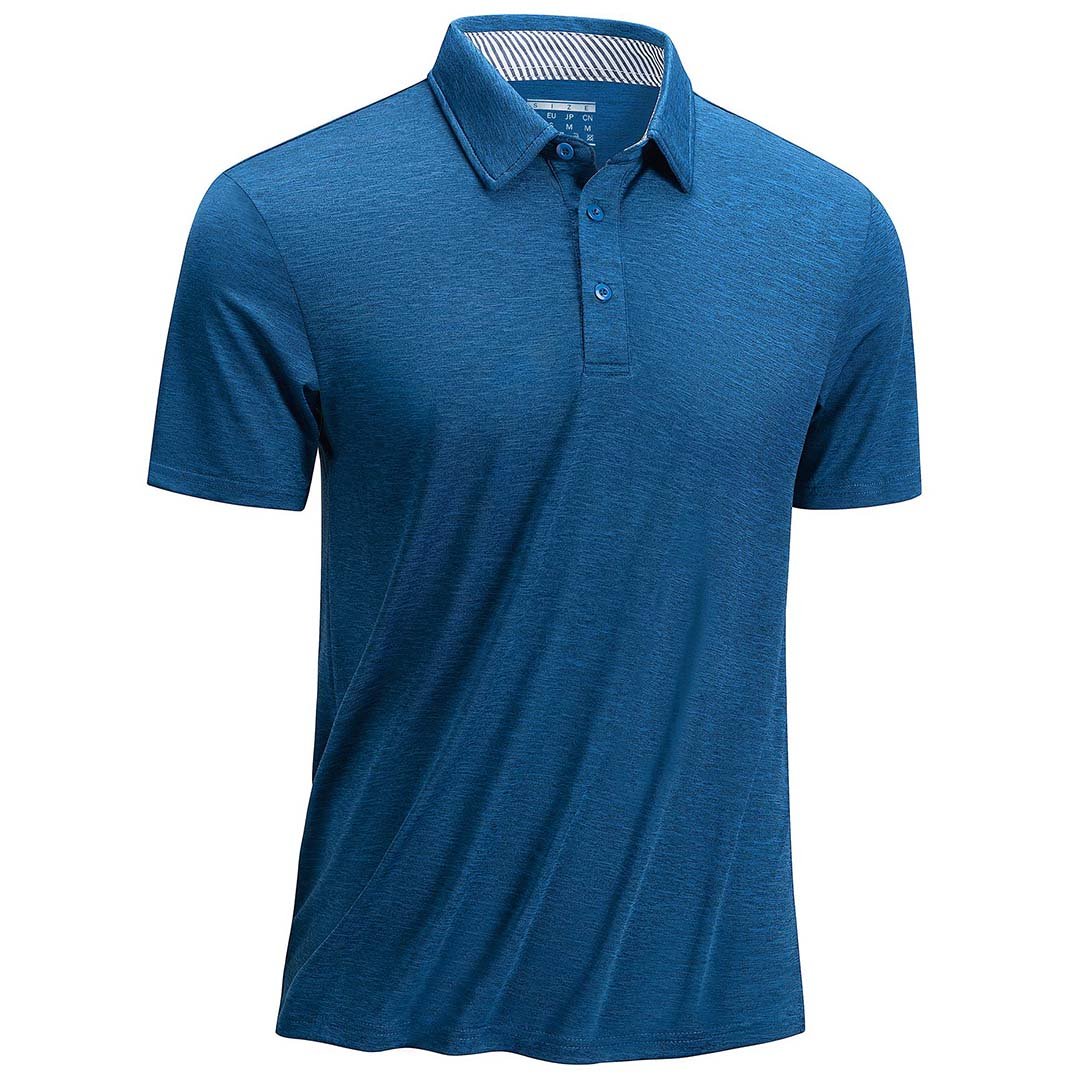 Men's golf polo shirt quick-dry moisture-wicking 4-way stretch breathable performance active fit