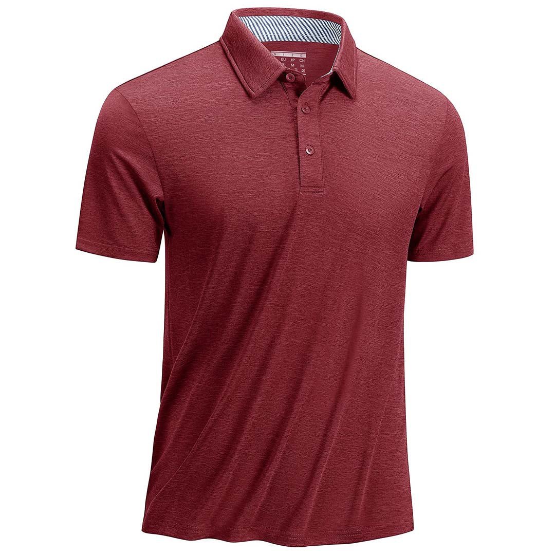 Men's golf polo shirt quick-dry moisture-wicking 4-way stretch breathable active performance fit