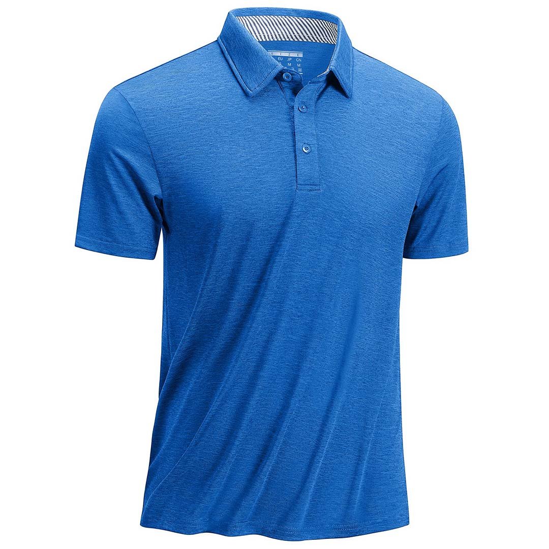 Men's golf polo shirt quick-dry 4-way stretch breathable performance athletic fit moisture-wicking