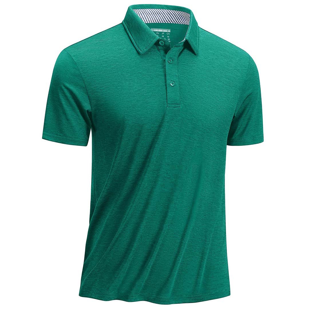 Men's golf polo shirt light blue moisture-wicking 4-way stretch quick-dry performance fit