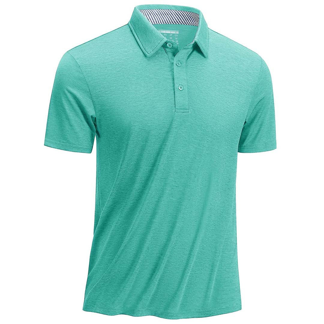 Men's golf polo shirt quick-dry 4-way stretch moisture-wicking performance top for active wear