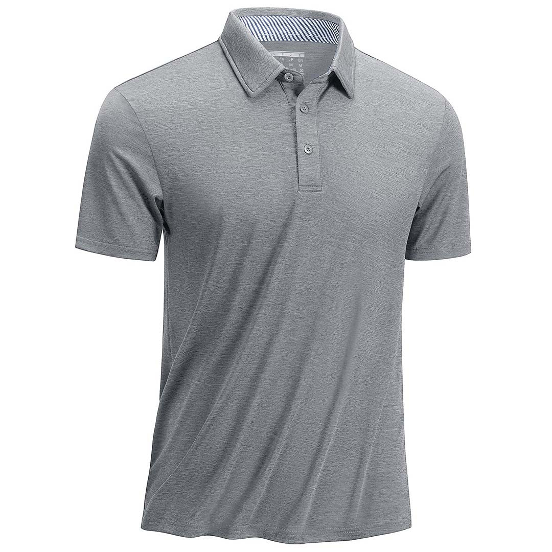 Men's golf polo shirt light blue quick-dry 4-way stretch moisture-wicking performance fit