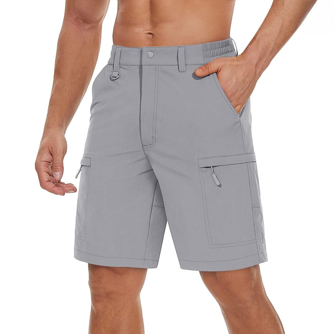 Men's lightweight hiking cargo shorts quick-dry nylon spandex breathable 5-pocket trail shorts