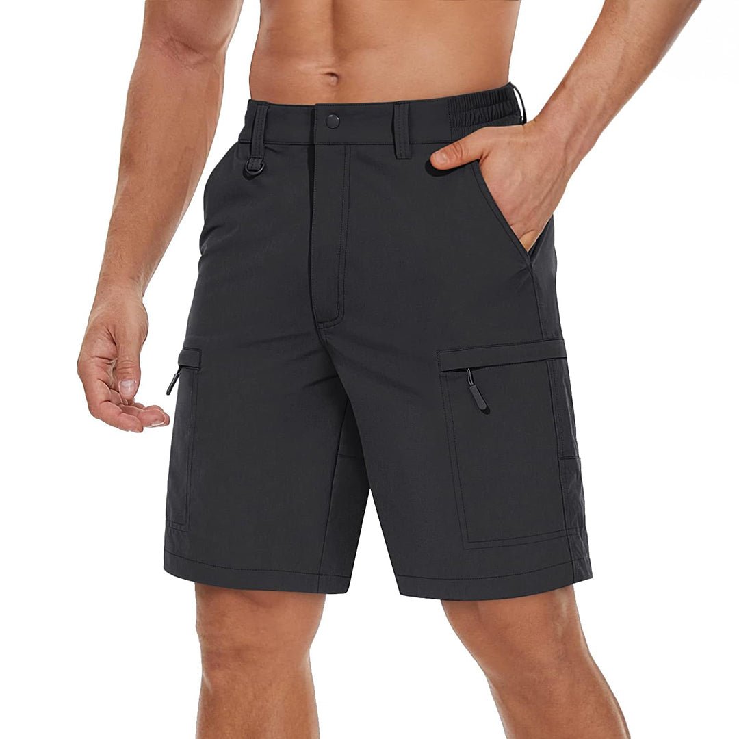 Men's lightweight hiking cargo shorts quick-dry nylon spandex breathable 5-pocket outdoor trail fit