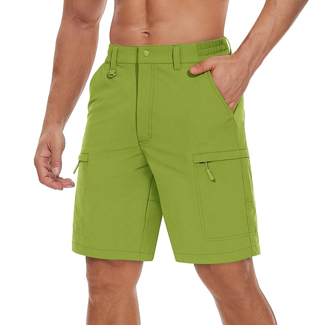 Men's lightweight hiking cargo shorts quick-dry nylon spandex breathable 5-pocket outdoor fit