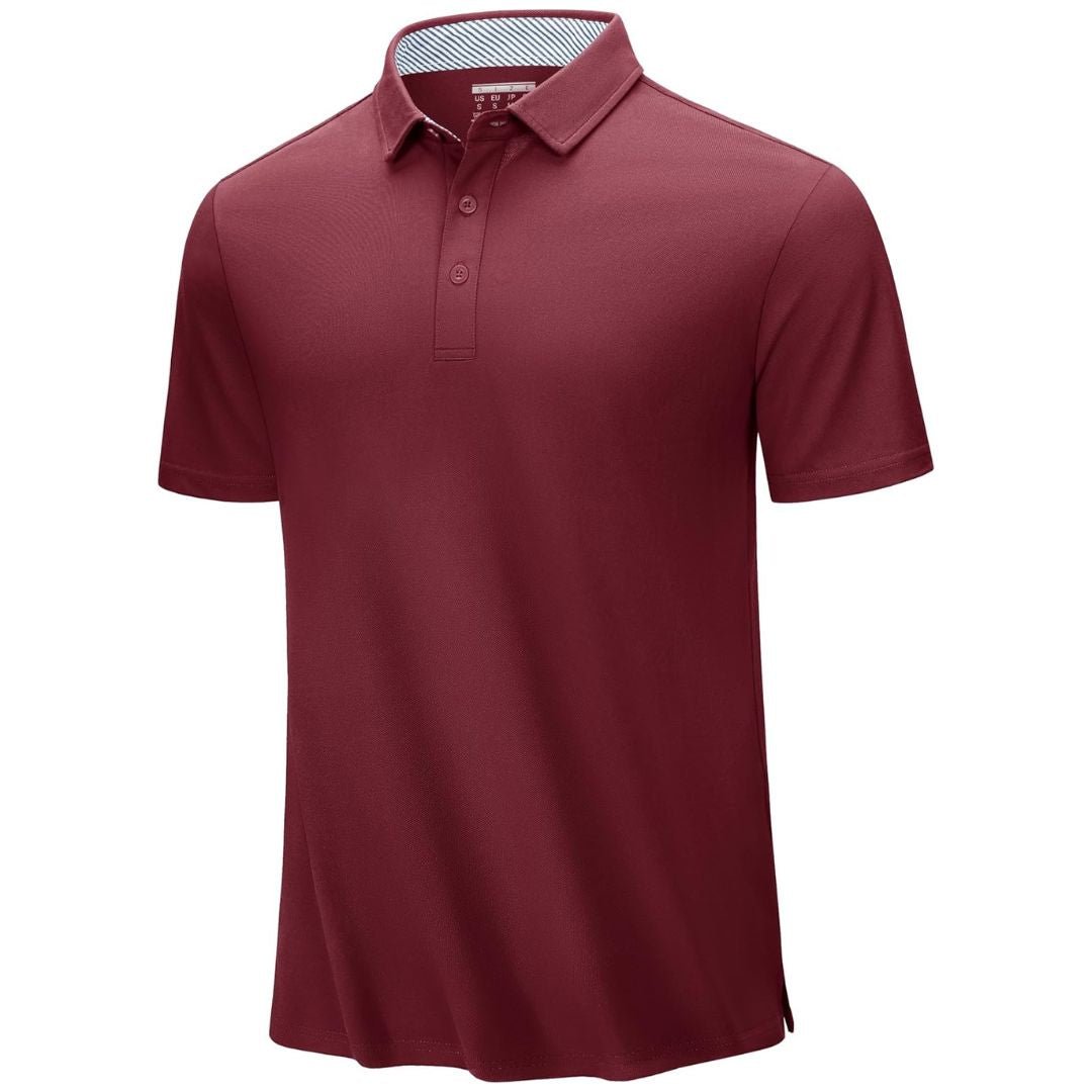 Men's cotton pique polo shirt classic fit breathable moisture-wicking stretch outdoor active wear