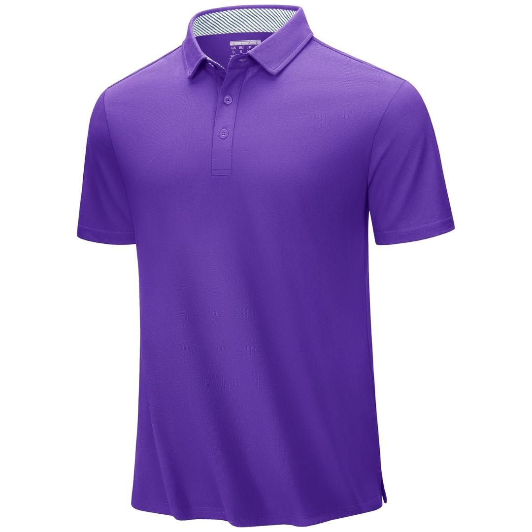 Men's classic fit cotton pique polo shirt, breathable moisture-wicking stretch fabric for active outdoor wear