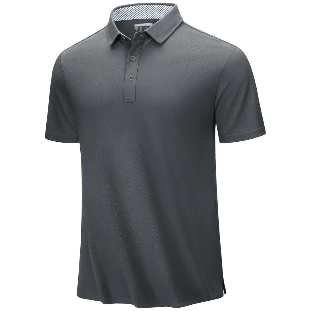 Men's cotton piqué polo shirt classic fit breathable moisture-wicking stretch outdoor activewear