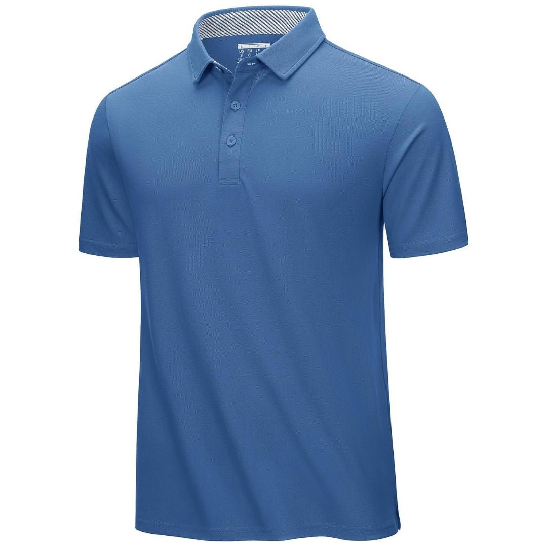 Men's cotton pique polo shirt classic fit breathable moisture-wicking stretch outdoor activewear